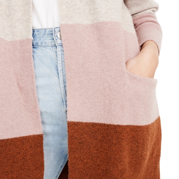 Madewell Ryder Neopolitan Stripe Merino Wool/Alpaca Blend Cardigan Sweater Sz XL - Picture 3 of 16